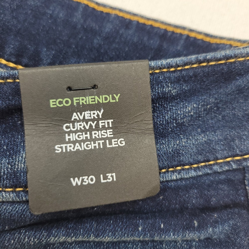 Silver Jeans Co. Avery Straight Leg Women 30 Indigo Eco Friendly High Rise Curvy - Picture 5 of 13
